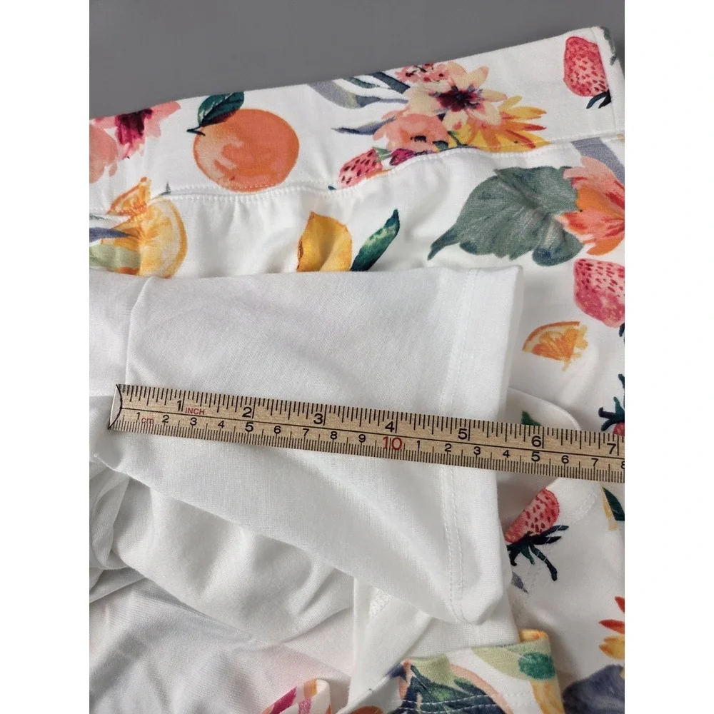 Denim & Co.Floral Citrus Tropical Skirt Shorts Underneath Sz L Skort - Picture 5 of 9